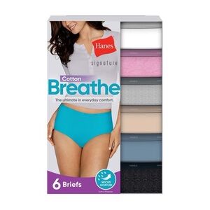 Hanes Cotton Breathe 6-Pack Briefs - Multi Color
